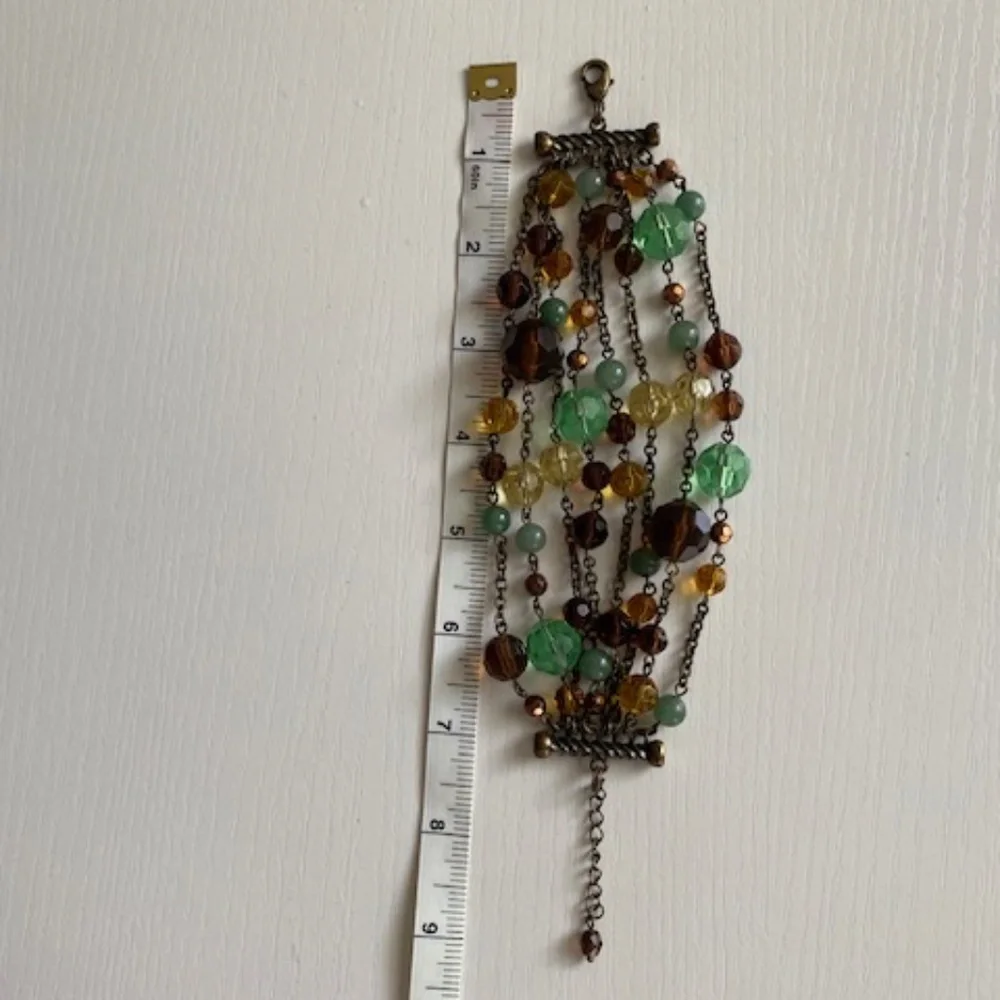 VINTAGE Faceted 8-Stranded Chain Bead Bracelet Y2K